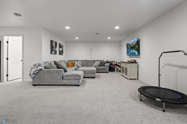 5497 11th St W, West Fargo, ND 58078 - carpeted living area with baseboards, visible vents, and recessed lighting