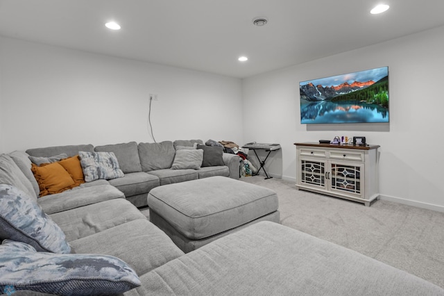5497 11th St W, West Fargo, ND 58078 - carpeted living area featuring baseboards, visible vents, and recessed lighting
