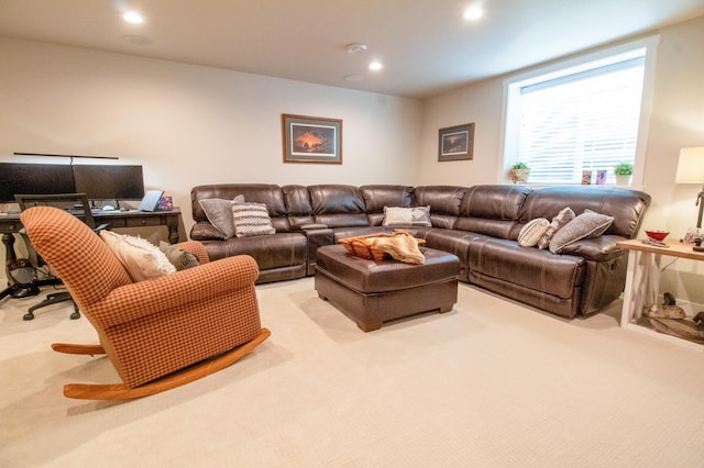 8825 Meadowlark Pkwy, Horace, ND 58047 - living room featuring carpet and recessed lighting