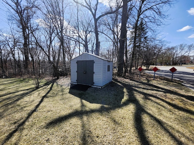 view of shed