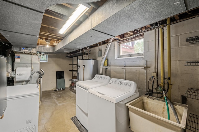 2235 Chestnut Rd, Medina, MN 55340 - washroom with separate washer and dryer and water heater