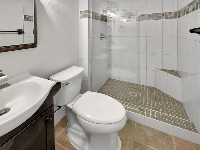 7426 Chesham Ln, Woodbury, MN 55125 - bathroom with toilet, a stall shower, and vanity