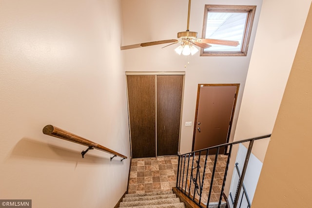 5401 70th Cir N, Brooklyn Center, MN 55429 - stairs with a ceiling fan