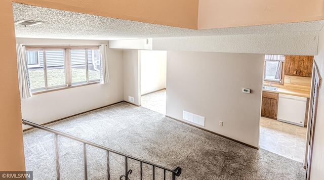 5401 70th Cir N, Brooklyn Center, MN 55429 - unfurnished room featuring a textured ceiling, plenty of natural light, and light carpet