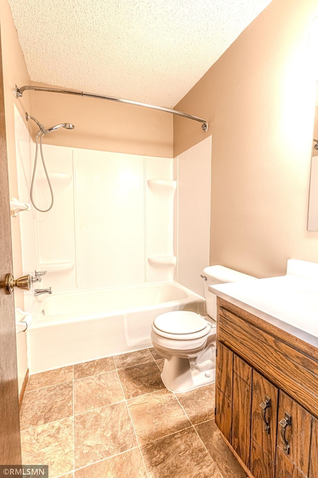 5401 70th Cir N, Brooklyn Center, MN 55429 - full bath with a textured ceiling, vanity, and shower / washtub combination