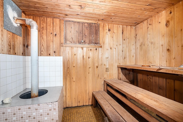 4926 Madison St NE, Columbia Heights, MN 55421 - sauna with wooden ceiling and wooden walls