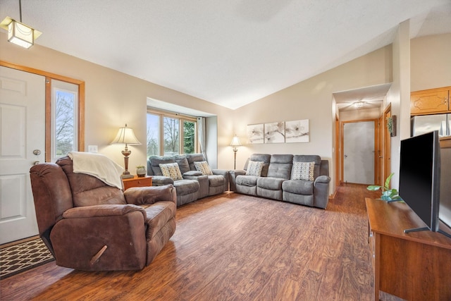 17471 165th St SE, Big Lake, MN 55309 - living area with vaulted ceiling and wood finished floors