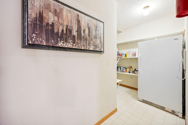 17471 165th St SE, Big Lake, MN 55309 - hall with baseboards, tile patterned floors, and a textured ceiling