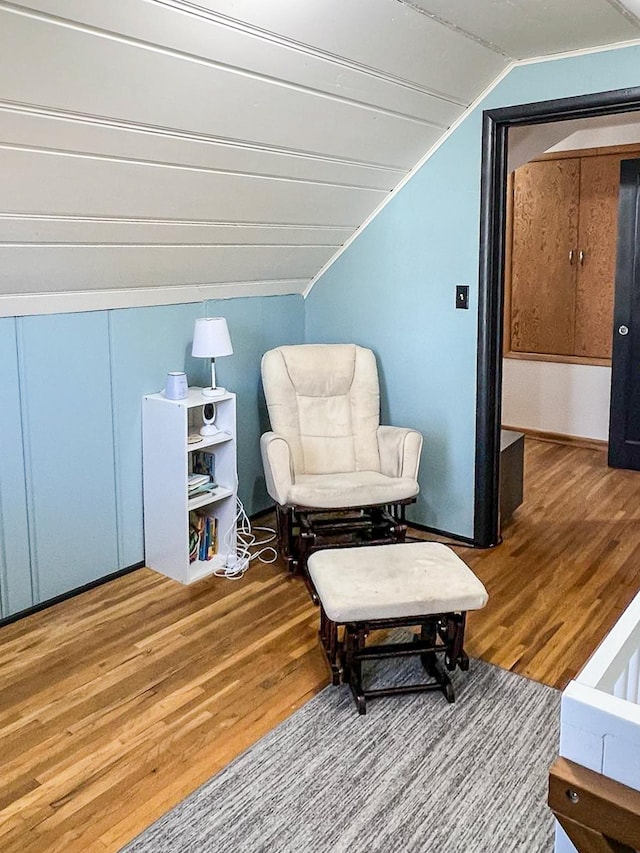 305 Kneale Ave N, Thief River Falls, MN 56701 - living area featuring wood finished floors and lofted ceiling