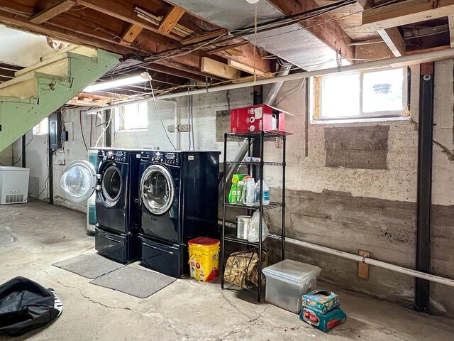 305 Kneale Ave N, Thief River Falls, MN 56701 - below grade area with separate washer and dryer and refrigerator