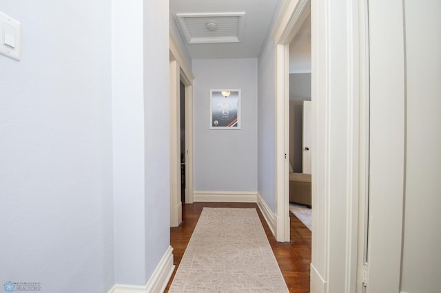 708 1st St N, Fargo, ND 58102 - hallway with baseboards and dark wood-style floors