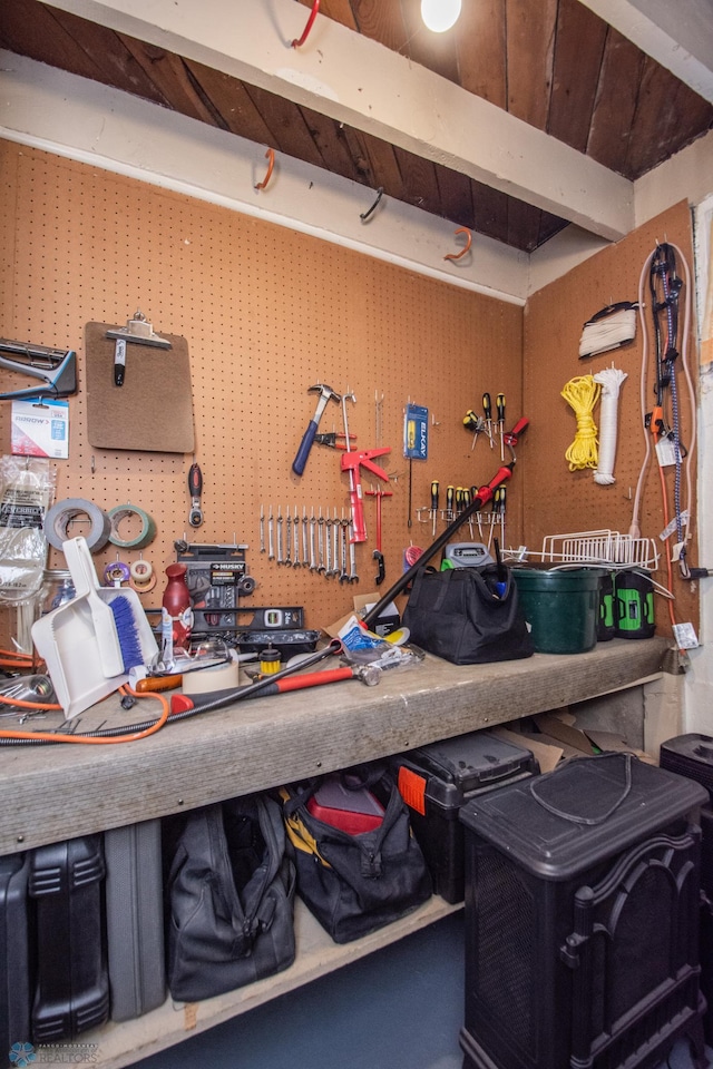 708 1st St N, Fargo, ND 58102 - miscellaneous room featuring wood ceiling and beamed ceiling