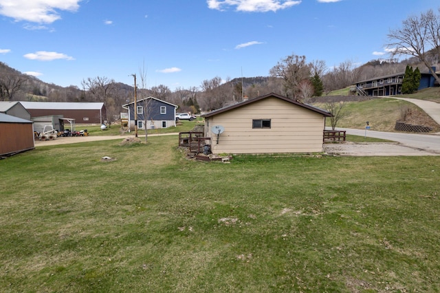 exterior space featuring a mountain view
