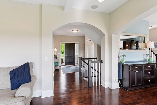 3209 Symphony Ct, Chaska, MN 55318 - entrance foyer featuring wood-type flooring and arched walkways