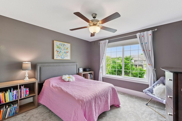 3209 Symphony Ct, Chaska, MN 55318 - carpeted bedroom featuring a ceiling fan and baseboards