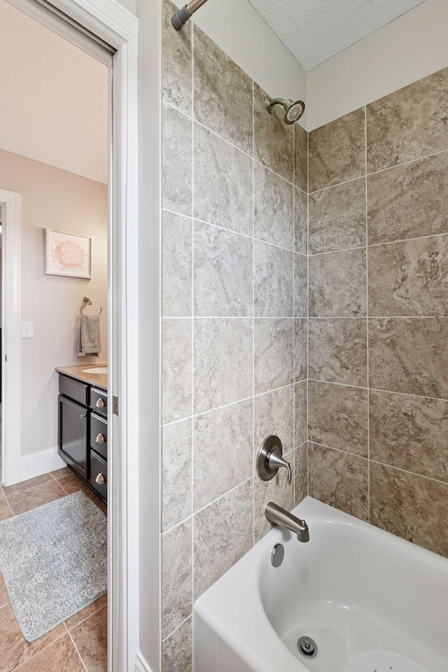 3209 Symphony Ct, Chaska, MN 55318 - full bathroom featuring tile patterned floors, washtub / shower combination, and vanity