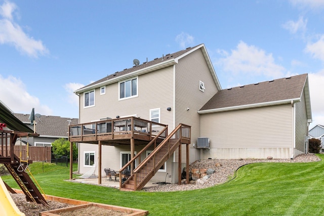 3209 Symphony Ct, Chaska, MN 55318 - rear view of house featuring a patio, a deck, and stairs