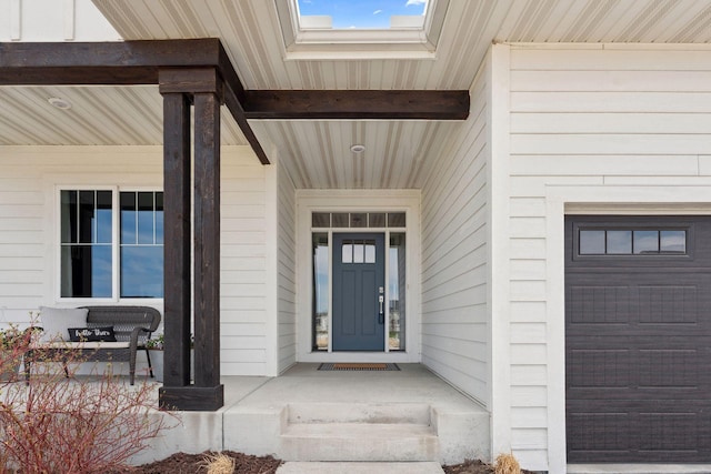 entrance to property with a porch