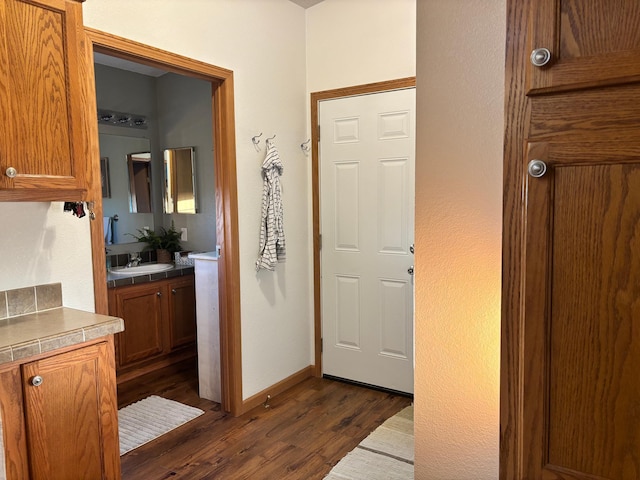 154 Pond Dr, Jackson, MN 56143 - interior space featuring baseboards and dark wood-style floors