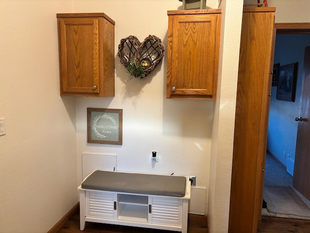 154 Pond Dr, Jackson, MN 56143 - interior space with dark wood-type flooring and baseboards