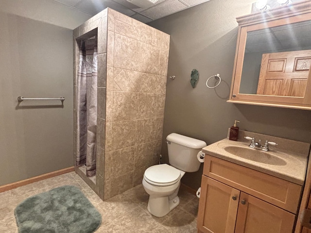 154 Pond Dr, Jackson, MN 56143 - full bath featuring tile patterned floors, toilet, a shower stall, and vanity