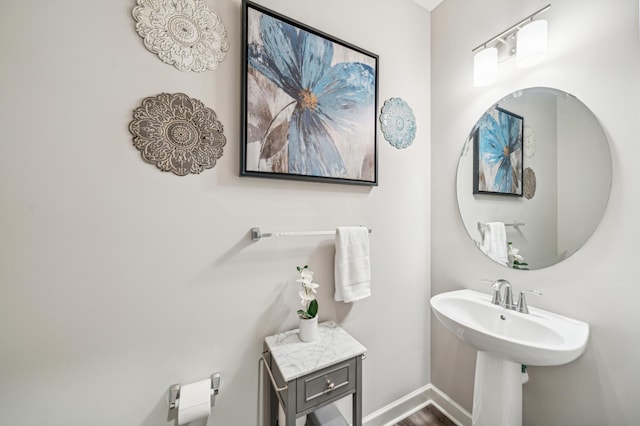 4271 Corn Silk Ln, Woodbury, MN 55129 - bathroom with wood finished floors and baseboards