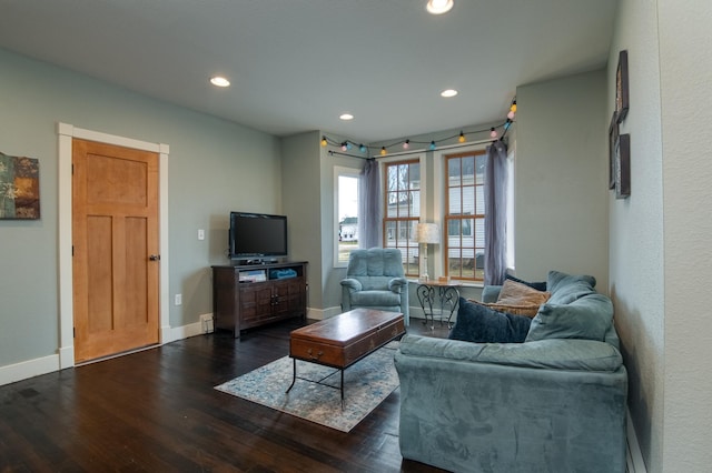 311 Prairie St, Lake City, MN 55041 - living room with recessed lighting, baseboards, and dark wood-style flooring