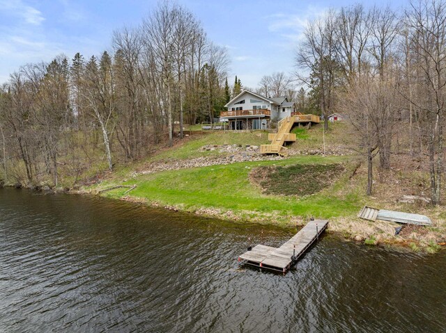 16227 Bay Dr, Pengilly, MN 55775 - dock featuring a deck with water view
