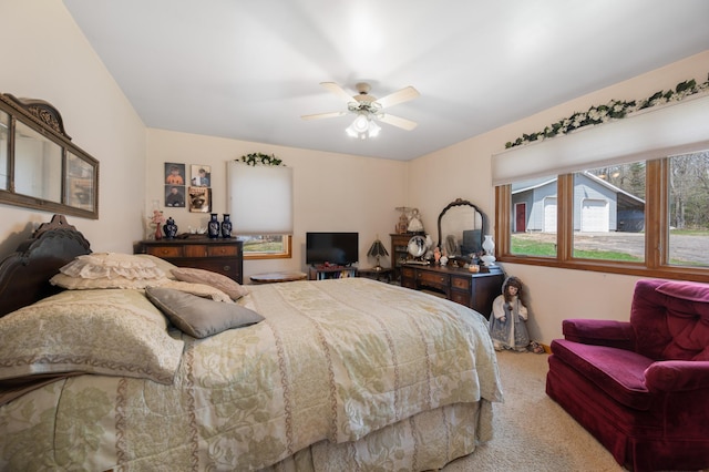 16227 Bay Dr, Pengilly, MN 55775 - bedroom with carpet and a ceiling fan