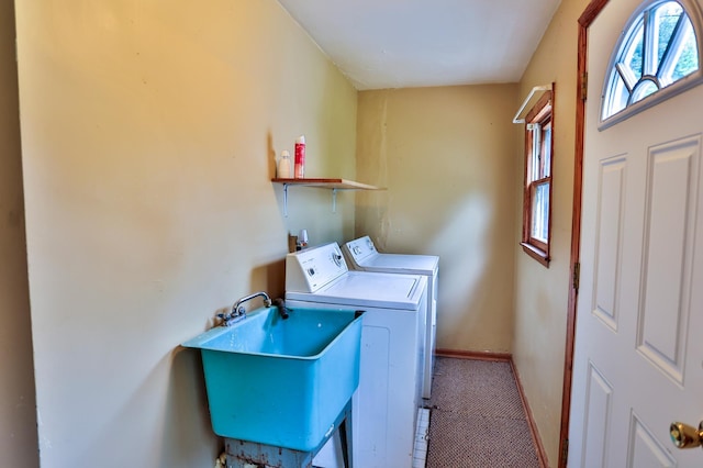 W340 State Road 29, Spring Valley, WI 54767 - laundry room featuring independent washer and dryer and carpet flooring