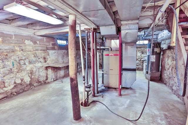 W340 State Road 29, Spring Valley, WI 54767 - unfinished basement with electric water heater and heating unit