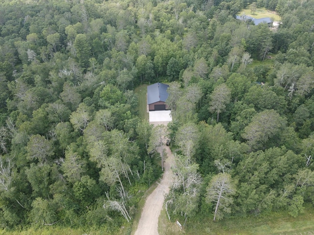 bird's eye view with a forest view