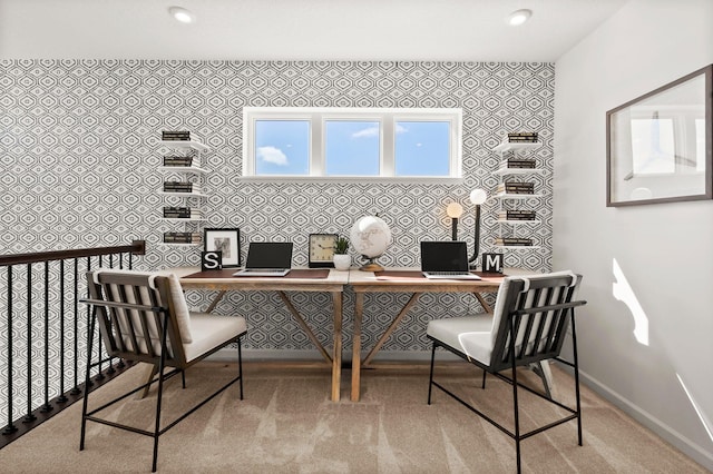 19321 Colonial Trl, Farmington, MN 55024 - carpeted office with baseboards and wallpapered walls