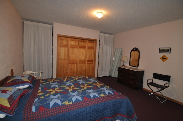 10179 Mounds Point Dr NW, Leech Lake Twp, MN 56633 - carpeted bedroom with a closet and a textured ceiling