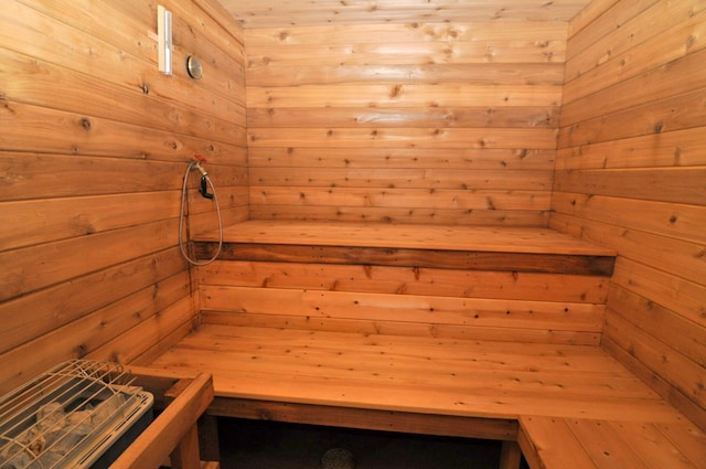 10179 Mounds Point Dr NW, Leech Lake Twp, MN 56633 - sauna / steam room featuring wood walls