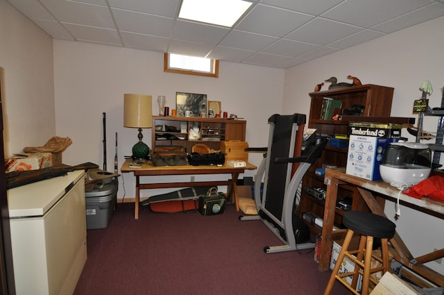 10179 Mounds Point Dr NW, Leech Lake Twp, MN 56633 - office area with a paneled ceiling and carpet