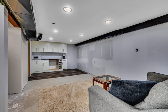 2021 6th St SW, Willmar, MN 56201 - living area with unfinished concrete floors and recessed lighting