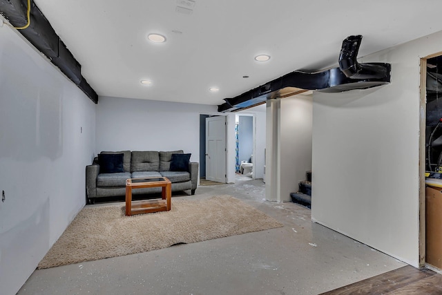 2021 6th St SW, Willmar, MN 56201 - living area featuring recessed lighting and stairway