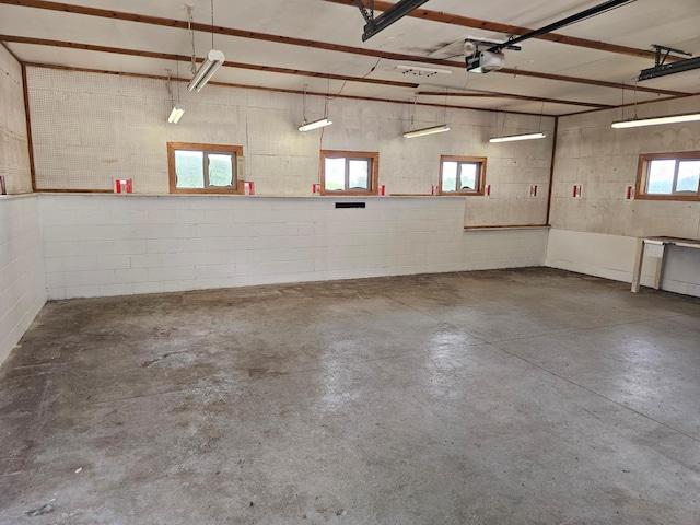 6788 39th Ave NW, Garfield, MN 56332 - garage with a garage door opener and concrete block wall