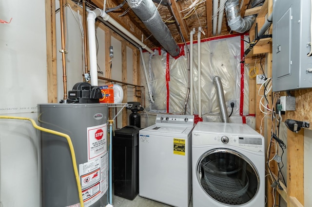 506 6th Pl NE, Byron, MN 55920 - laundry area with laundry area, washer and dryer, water heater, and electric panel