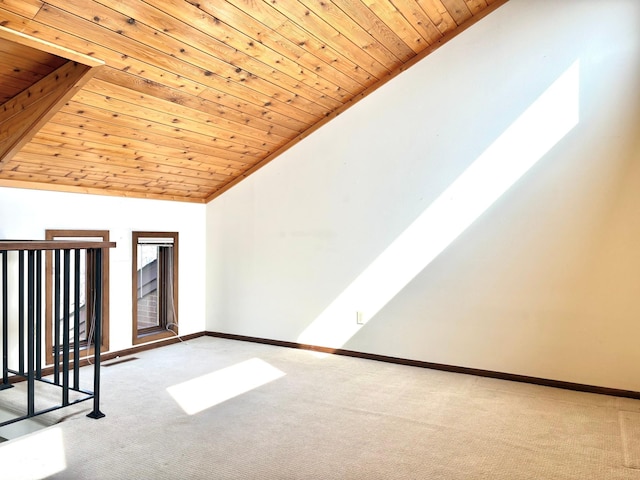 1826 Coolidge Ct, Northfield, MN 55057 - bonus room with baseboards, vaulted ceiling, wood ceiling, and carpet