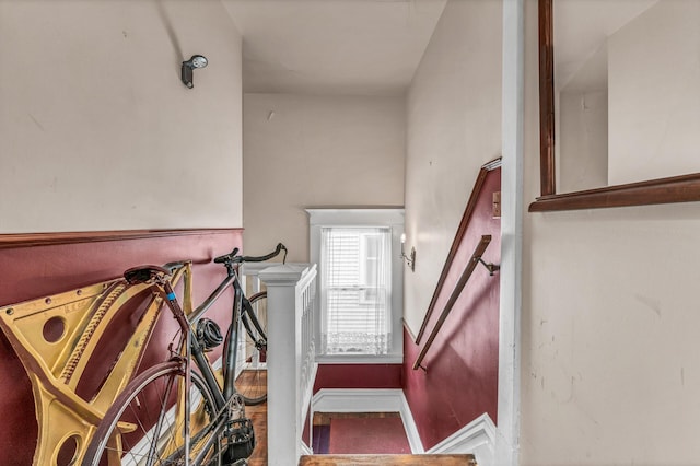 staircase with baseboards