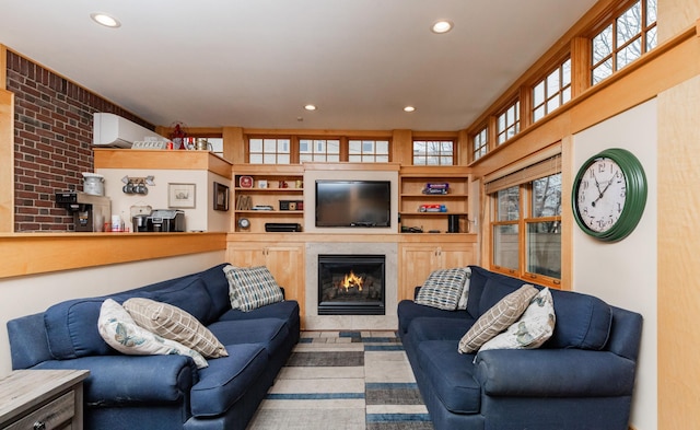 818 Summit Ave, Saint Paul, MN 55105 - living area with recessed lighting and a lit fireplace