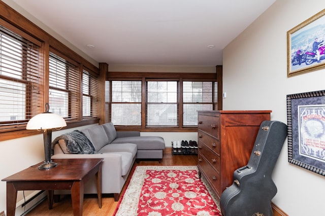 818 Summit Ave, Saint Paul, MN 55105 - living area featuring wood finished floors and baseboard heating