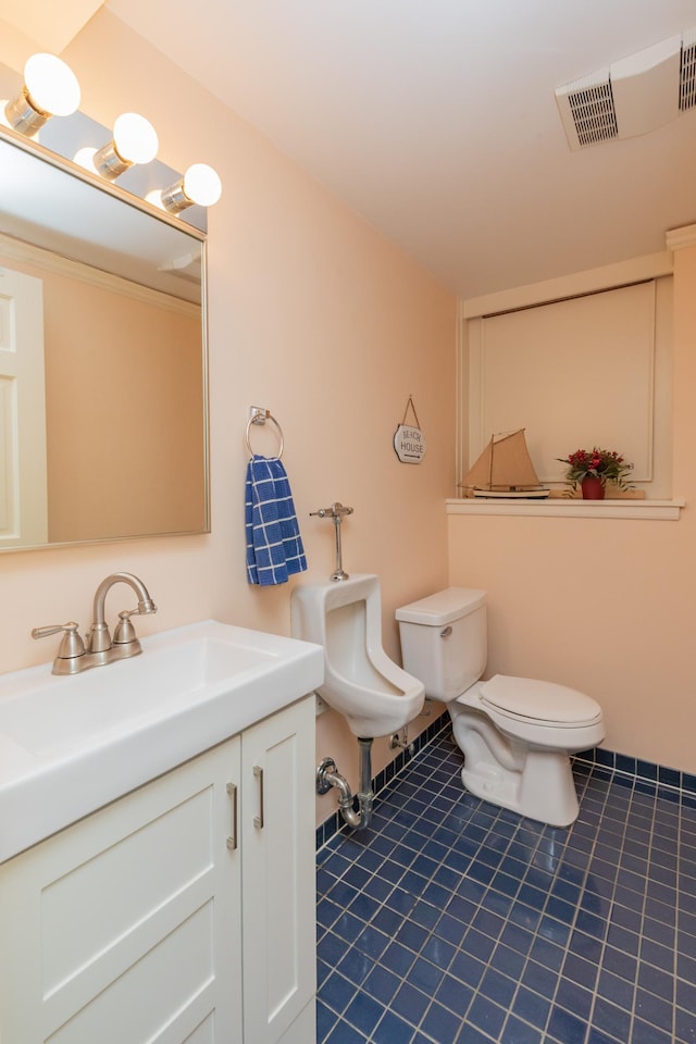 818 Summit Ave, Saint Paul, MN 55105 - bathroom with toilet, tile patterned floors, and vanity