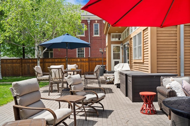 818 Summit Ave, Saint Paul, MN 55105 - view of patio with fence and outdoor lounge area