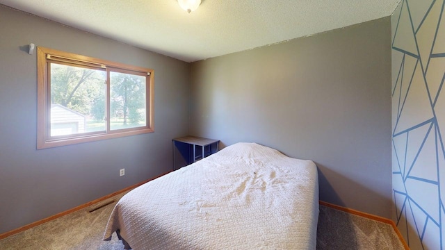 14190 Pineview Dr, Becker, MN 55308 - carpeted bedroom with baseboards and a textured ceiling