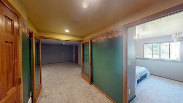 14190 Pineview Dr, Becker, MN 55308 - hallway featuring light carpet and recessed lighting