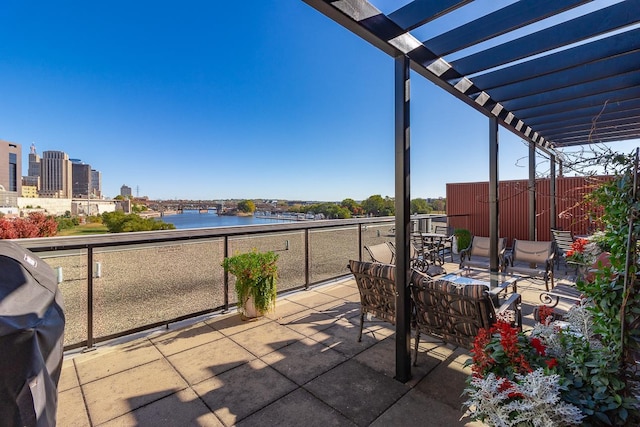 240 Spring St Unit 331, Saint Paul, MN 55102 - view of patio / terrace featuring area for grilling and a water view