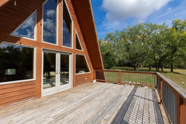 deck with french doors